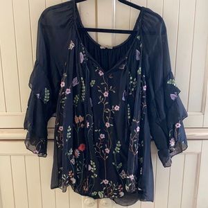 Silk floral blouse